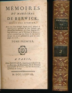 Image du vendeur pour Mmoires du Marchal de Berwick, crits par lui mme mis en vente par LIBRAIRIE GIL-ARTGIL SARL