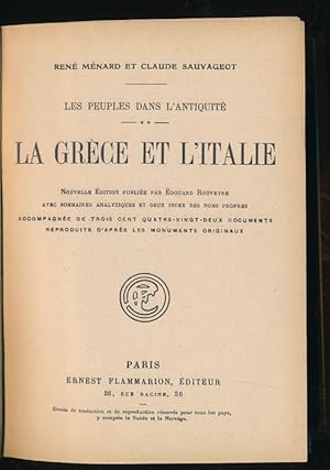 Image du vendeur pour Les peuples dans l'antiquit. La Grce et l'Italie mis en vente par LIBRAIRIE GIL-ARTGIL SARL