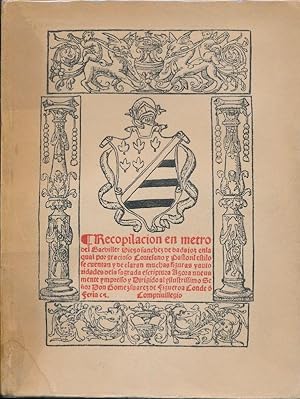 Bild des Verkufers fr Recopilacion en metro del Bachiller Diego Sanchez de Badajoz (Sevilla 1554) zum Verkauf von LIBRAIRIE GIL-ARTGIL SARL