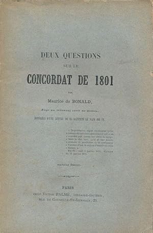 Seller image for Deux questions sur le Concordat de 1801 for sale by LIBRAIRIE GIL-ARTGIL SARL