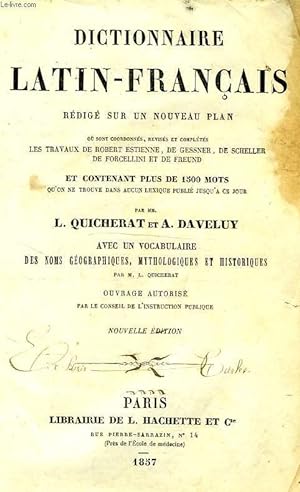 Seller image for DICTIONNAIRE LATIN-FRANCAIS for sale by Le-Livre