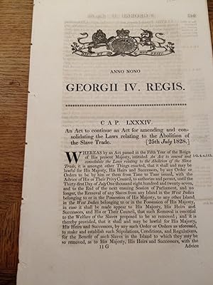 An Act to continue an Act for amending and consolidating the Laws relating to the Abolition of th...