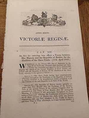 An Act for carrying into effect a Treaty between Her Majesty and the Republic of Bolivia, for the...