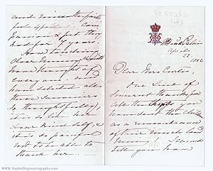 Autograph Letter Signed to Mrs Curtis (1840-1901, Empress Frederick of Germany, wife of Frederick...