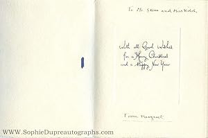 Charming early Christmas card, to Mr Stone (Dean of Windsor) and Miss Vidal, signed by the young ...
