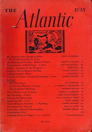 Seller image for The Atlantic Volume 160, Number 1, July 1937 for sale by Good Books In The Woods