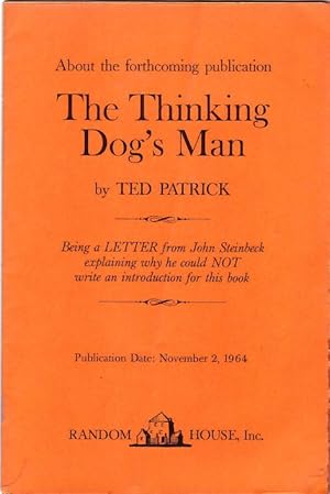 A Letter From John Steinbeck Explaining Why He Could Not Write An Introduction For This Book.