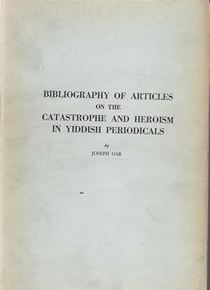 Immagine del venditore per BIBLIYOGRAFYE FUN ARTIKLEN [ARTIKLN] VEGN HURBN [CHURBAN/CHURBN] UN GVUREH IN YIDISHER PERYODIKE [BIBLIOGRAPHY OF ARTICLES ON THE CATASTROPHE AND HEROISM IN YIDDISH PERIODICALS] COMPLETE IN TWO VOLUMES venduto da Dan Wyman Books, LLC