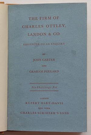 Image du vendeur pour The Firm of Charles Ottley, Landon & Co.: Footnote to an Enquiry mis en vente par George Ong Books