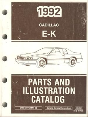 1992 Cadillac E-K Parts and Illustration Catalog - Effective May 92 - 650-C - 180-0-K-0921