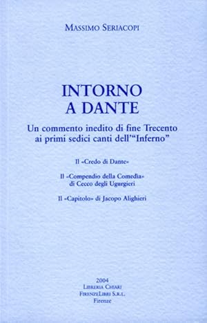 Bild des Verkufers fr Intorno a Dante. Un commento inedito di fine Trecento ai primi sedici canti dell'Inferno. Il credo di Dante. Il Compendio della Comeda di Cecco degli Ugurgieri. Il Capitolo di Jacopo Alighieri. Vengono qui proposti un commento inedito ancora trecentesco ai primi sedici canti dell'Inferno, ricco di notazioni moraleggianti e allegorizzanti, e tre testi esplicativi e apologetici in rima che ruotano intorno alla figura e all'opera del poeta fiorentino: il cosiddetto Credo di Dante, probabile opera di Antonio da Ferrara, il Compendio della Comeda del senese Cecco degli Ugurgieri, e il Capitolo composto da uno dei figli dell'Alighieri, Jacopo. zum Verkauf von FIRENZELIBRI SRL