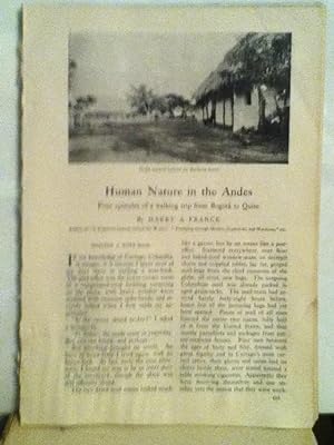 Seller image for Human Nature In The Andes: Four Episodes Of A Walking Trip From Bagota To Quito for sale by Legacy Books II