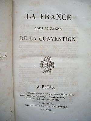 la FRANCE sous le Règne de la CONVENTION