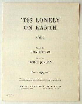 Seller image for Tis Lonely on Earth. for sale by Lost and Found Books