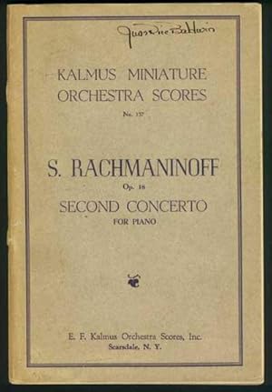 Seller image for Op. 18, SECOND CONCERTO FOR PIANO. for sale by OLD WORKING BOOKS & Bindery (Est. 1994)