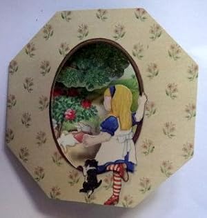 Alice In Wonderland pop-up greeting card in octagon shape.