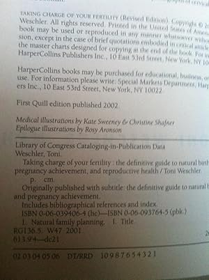 Seller image for Taking Charge Of Your Fertility: The Definitive Guide to Natural Birth Control, Pregnancy Achievement, and Reproductive Health (1st edition/1st printing) for sale by Chateau Chamberay Books