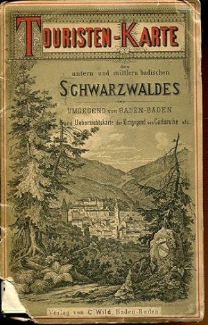 Touristen-Karte des unteren & mittleren badischen Schwarzwaldes. Umgegend von Baden Baden, Murgth...