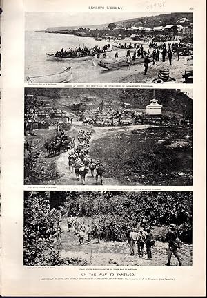 Imagen del vendedor de PRINT: "On the Way to Santiago, Cuba".photoengravings from Leslie's Weekly Newspaper, August 11, 1898 a la venta por Dorley House Books, Inc.