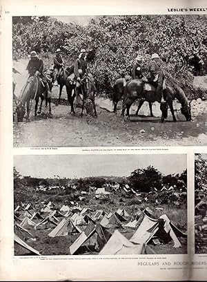 Imagen del vendedor de PRINT: "Regulars and Rough Riders at the Front".photoengravings from Leslie's Weekly Newspaper, August 11, 1898 a la venta por Dorley House Books, Inc.