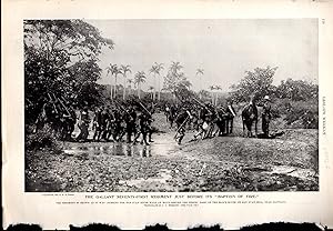 Imagen del vendedor de PRINT: "The Gallant Seventy-First Regiment Just Before Its "Baptism of Fire".photoengravings from Leslie's Weekly Newspaper, August 11, 1898 a la venta por Dorley House Books, Inc.