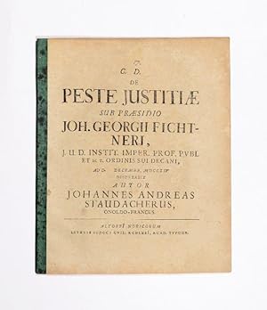 Imagen del vendedor de De peste justitiae [.]. a la venta por Versandantiquariat Wolfgang Friebes