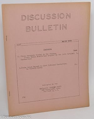 Discussion bulletin, A-28, March 1955