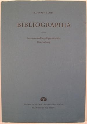 Immagine del venditore per BIBLIOGRAPHIA venduto da First Folio    A.B.A.A.