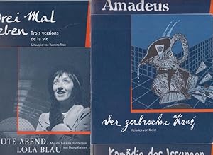 Seller image for Komdie der Irrungen" ; "Der zerbrochene Krug" ; "Amadeus" ; "Drei Mal Leben" ; "Heute Abend: Lola Blau". Progr. hefte der Landesbhne Sachsen der Spielzeiten 2005-2007. Konvolut von 5 Heften und einer Beigabe. for sale by Antiquariat Carl Wegner