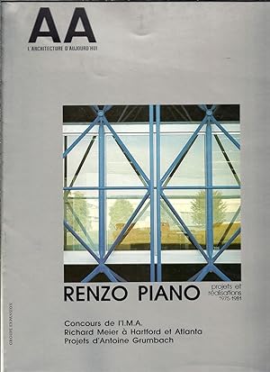 AA L'Architecture d'Aujourd'hui N° 219. Février 1982. RENZO PIANO