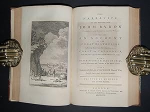 Immagine del venditore per A Voyage Round the World, In His Majesty's Ship The Dolphin, Commanded by the Honourable Commodore Byron. In which is Contained, a faithful Account of the several Places, People, Plants, Animals, etc. seen on the Voyage: And among other Particulars, A minute and exact Description of the Streights of Magellan, and of the Gigantic People called Patagonians. Together with an accurate Account of Seven Islands lately discovered in the South Seas. By an Officer on Board the said Ship. Printed for J. Newbery and F. Newbery, 1767. Second edition, [4],186pp., without the final advert leaf, engraved frontispiece and a further 2 engraved plates, frontis., and title-page becoming loose, pencil ownership signature to title "Colonel [George Abbas Kooli] D'Arcy of the Falkland Islands". [Bound with:] [BYRON (John)] The Narrative of the Honourable John Byron (Commodore in a Late Expedition round the World) Containing An Account of the Great Distresses Suffered by Himself and His Companions on the Coas venduto da Forest Books, ABA-ILAB