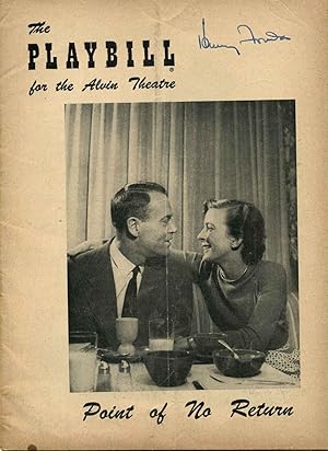 Theater Program Signed by Henry Fonda (1905-1982); Alvin Theatre Playbill; Point of No Return.