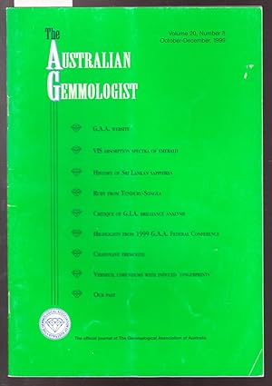 Bild des Verkufers fr The Australian Gemmologist Volume 20, No: 8 Oct-Dec 1999 zum Verkauf von Laura Books
