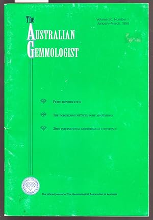 Bild des Verkufers fr The Australian Gemmologist Volume 20, No:1 Jan-March 1998 zum Verkauf von Laura Books