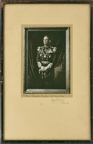 A signed photograph of a portrait in oils of Admiral Edward Evans in full dress uniform