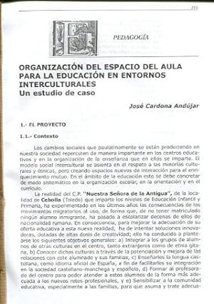 ORGANIZACIÓN DEL ESPACIO DEL AULA PARA LA EDUCACION EN ENTORNOS INTERCULTURALES. UN ESTUDIO DE CASO.