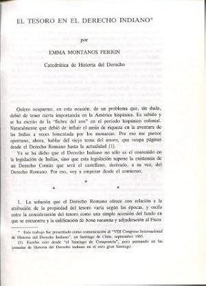 EL TESORO EN EL DERECHO INDIANO.