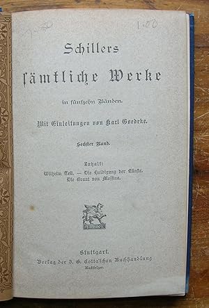 Bild des Verkufers fr Schiller's Samtliche Werke. [Sechster Band, volume 6 only] zum Verkauf von Monkey House Books