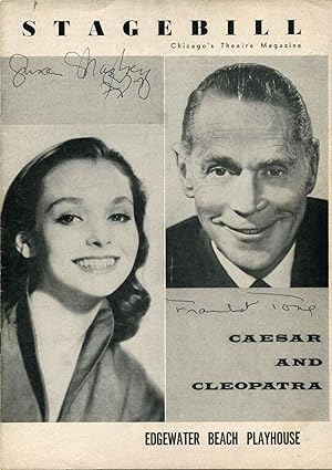 Seller image for Stagebill (Program) signed by Franchot Tone (1905-1968), Susan Strasberg (1938-1999), David Hurst (1926-2019), Berry Kroeger (1912-1991), Robert Brown (1926-2022), and Tom Clancy (1924-1990) for a staging of Caesar and Cleopatra, George Bernard Shaw's Comedy. for sale by Kurt Gippert Bookseller (ABAA)