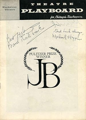 Blackstone Theatre Stagebill for Elia Kazan's Production of J.B. by Archibald MacLeish. Signed by...