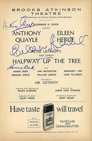 Stagebill (Program) signed by Anthony Quayle (1913-1989), Eileen Herlie (1918-2008), and Hanne Bo...