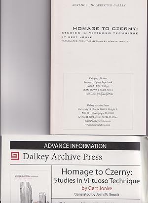 Image du vendeur pour Homage to Czerny - uncorrected galley mis en vente par Steven Moore Bookseller