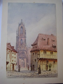Sélestat (Schlettstadt) Original-Auqarell, dat. 1922