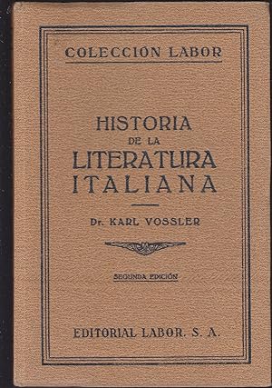 HISTORIA DE LA LITERATURA ITALIANA Colección Labor nº 30 Sección III Ciencias Literarias- 12 láminas