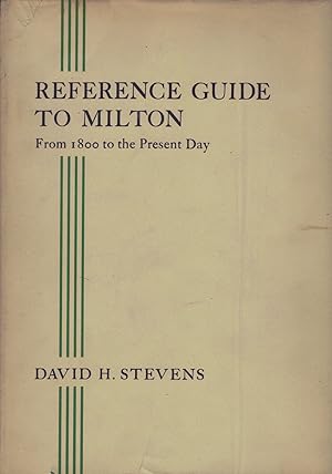 Bild des Verkufers fr Reference Guide to Milton from 1900 to the Present Day zum Verkauf von Royoung Bookseller, Inc. ABAA