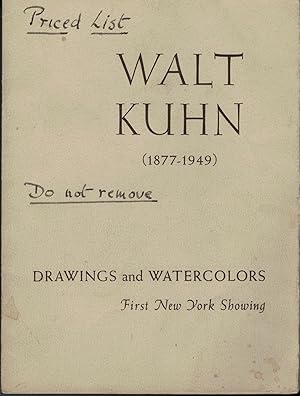 Seller image for Exhibition Drawings and Watercolors by Walt Kuhn April 23 through May 12, 1962 for sale by Royoung Bookseller, Inc. ABAA