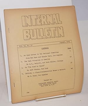 Internal bulletin, vol. 15, no. 17. August, 1953