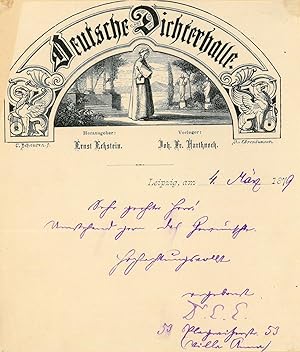 Imagen del vendedor de Eigenh. Brief mit U. a la venta por Antiquariat INLIBRIS Gilhofer Nfg. GmbH