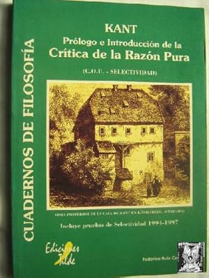 Imagen del vendedor de KANT: PRLOGO E INTRODUCCIN DE LA CRTICA DE LA RAZN PURA a la venta por Librera Maestro Gozalbo