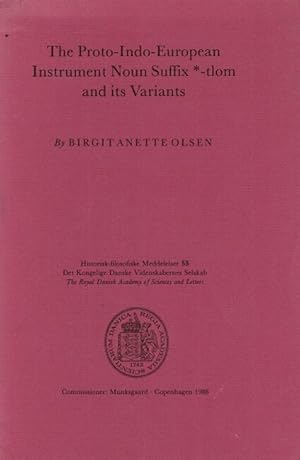 Imagen del vendedor de The Proto-Indo-European instrument noun suffix *-tlom and its variants a la venta por Rulon-Miller Books (ABAA / ILAB)